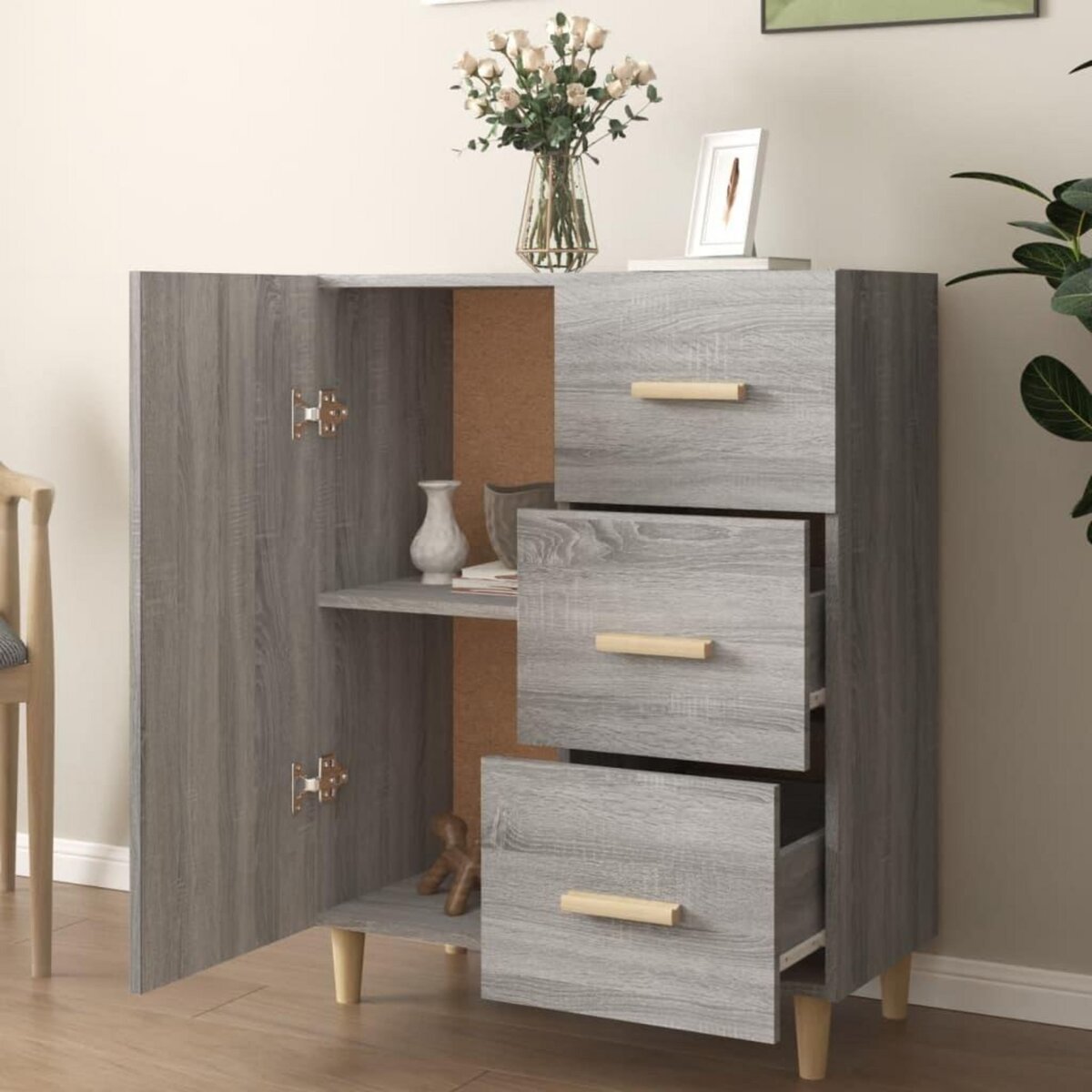 VIDAXL Buffet sonoma gris 69,5x34x90 cm bois d'ingenierie