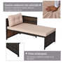 Voir la diapositive 5 : OUTSUNNY Ensemble salon de jardin 2 pièces canapé d'angle 4 places + table basse plateau verre trempé + 5 coussins résine tressée brun