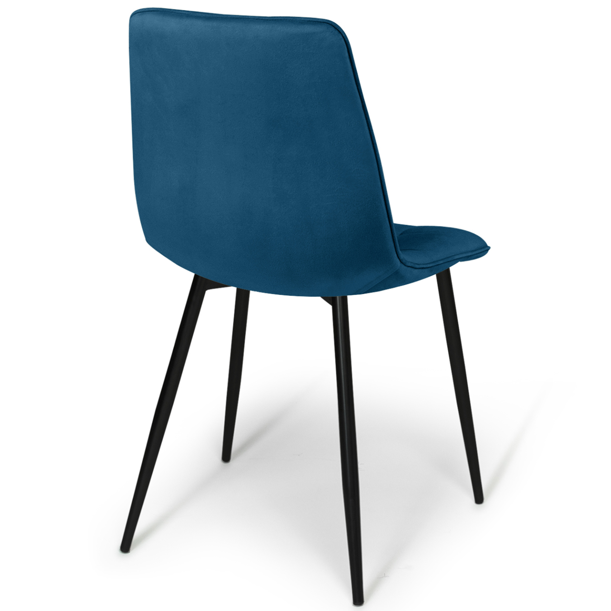Voir la diapositive 4 : ID MARKET Lot de 4 chaises mila en velours bleu pour salle à manger