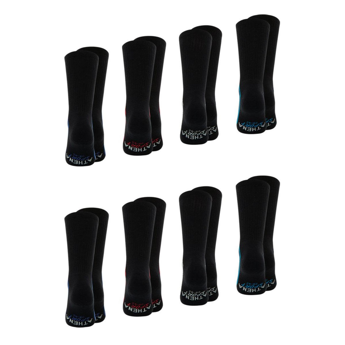Athena Lot de 8 paires de chaussettes de sport mi-hautes