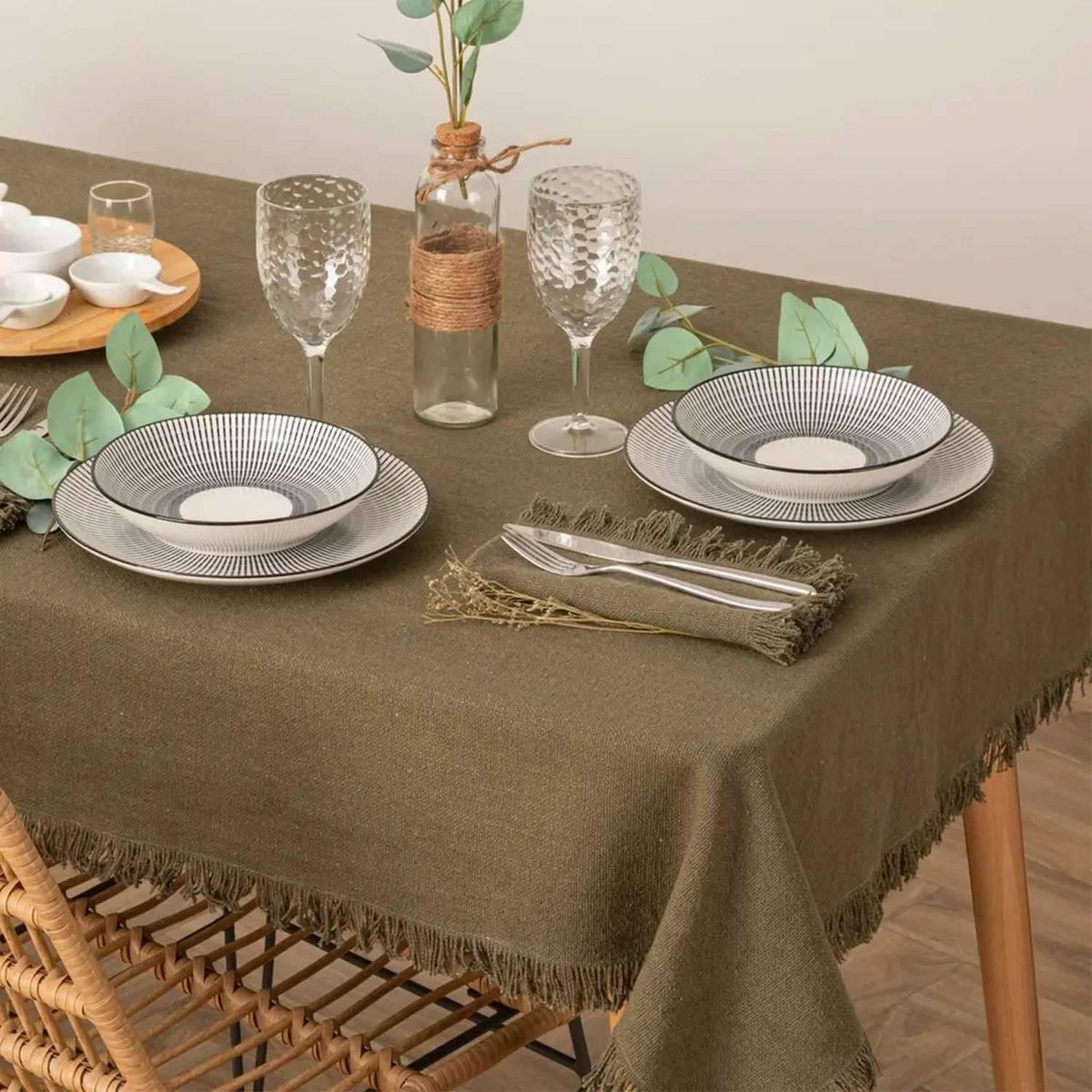 ATMOSPHERA Nappe à franges - 100% coton