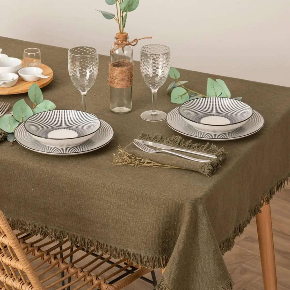 ATMOSPHERA Nappe à franges - 100% coton