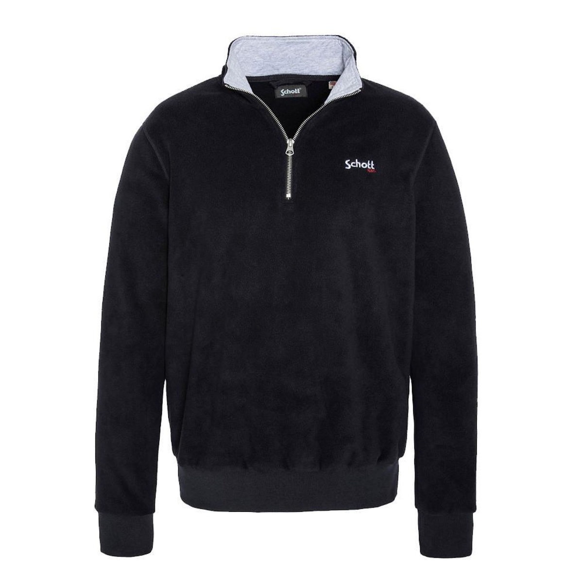 Schott Sweat Polaire  Homme Schott Half Zipped