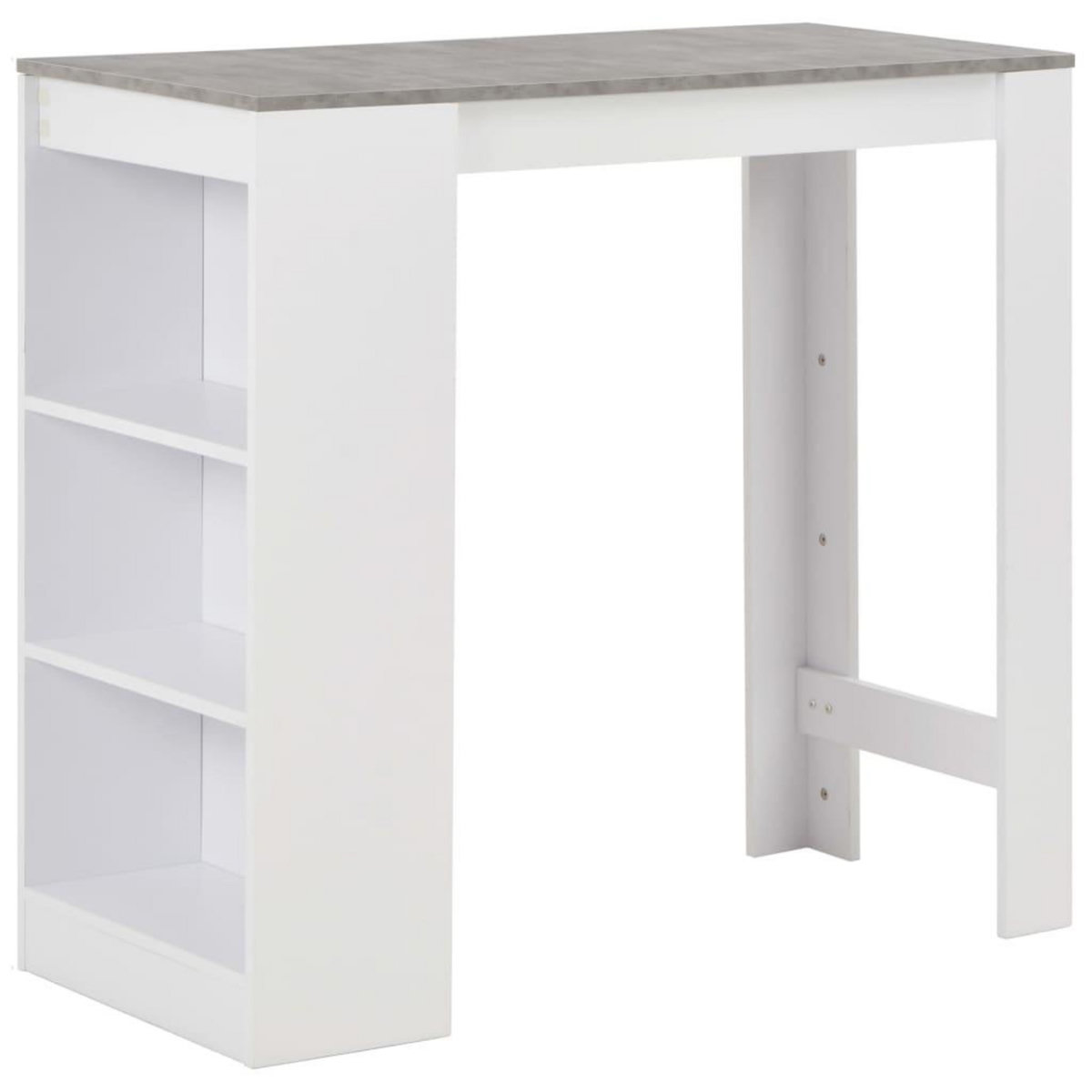 VIDAXL Table de bar avec etagere Blanc 110x50x103 cm