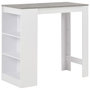 Voir la diapositive 1 : VIDAXL Table de bar avec etagere Blanc 110x50x103 cm