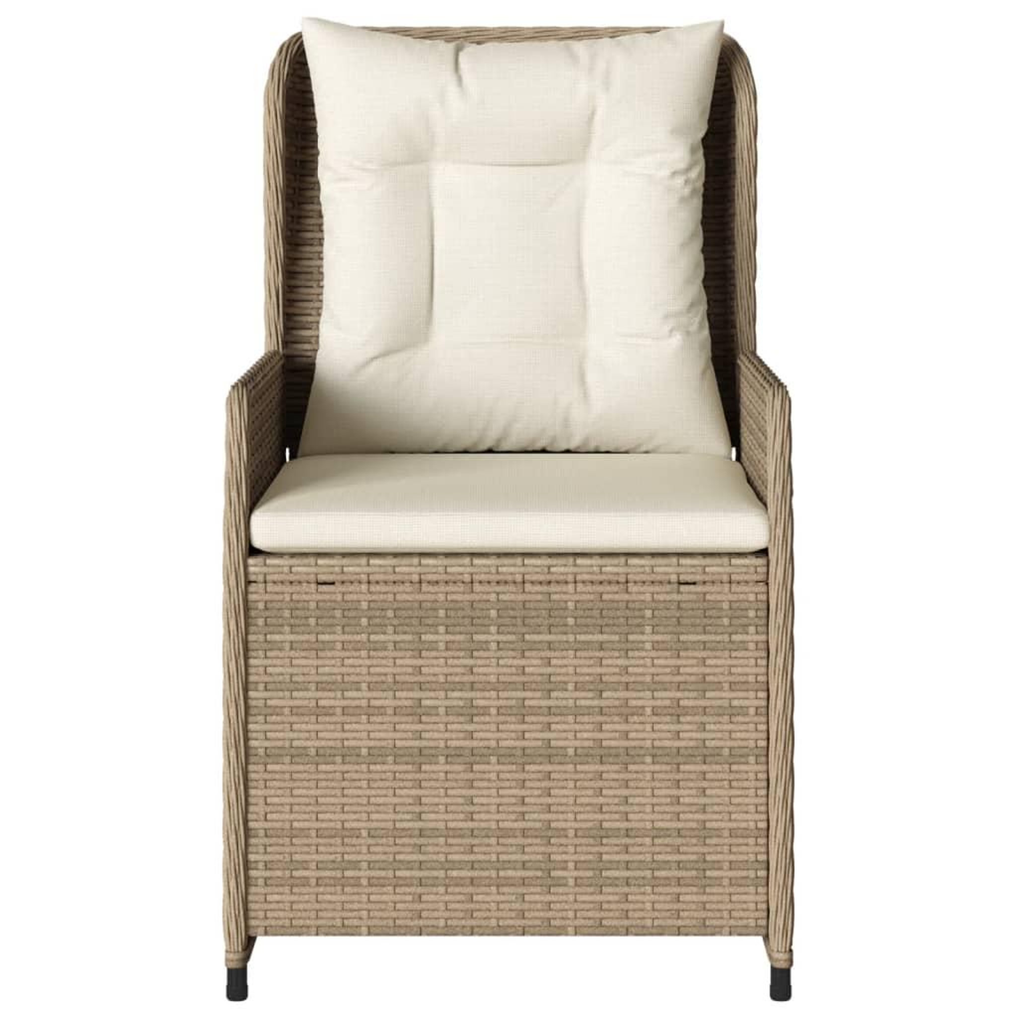 Voir la diapositive 5 : VIDAXL Chaises inclinables de jardin lot de 2 beige resine tressee