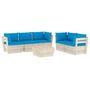 Voir la diapositive 2 : VIDAXL Salon de jardin palette 6 pcs avec coussins bois d'epicea