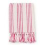 Voir la diapositive 2 : VIDAXL Couverture coton a rayures 160x210 cm Rose et Blanc