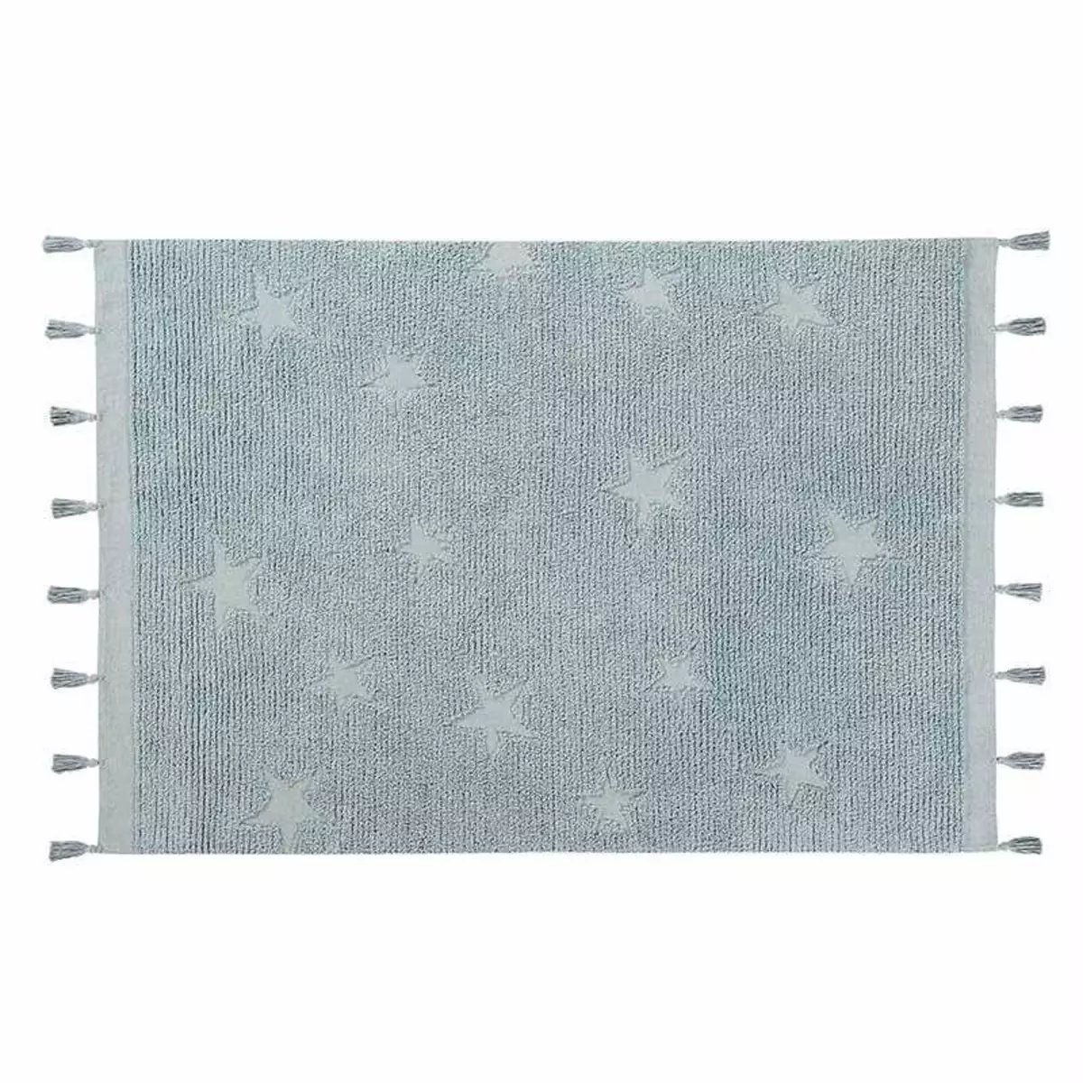Lorena Canals Tapis coton motif star - bleu - 120 x 175