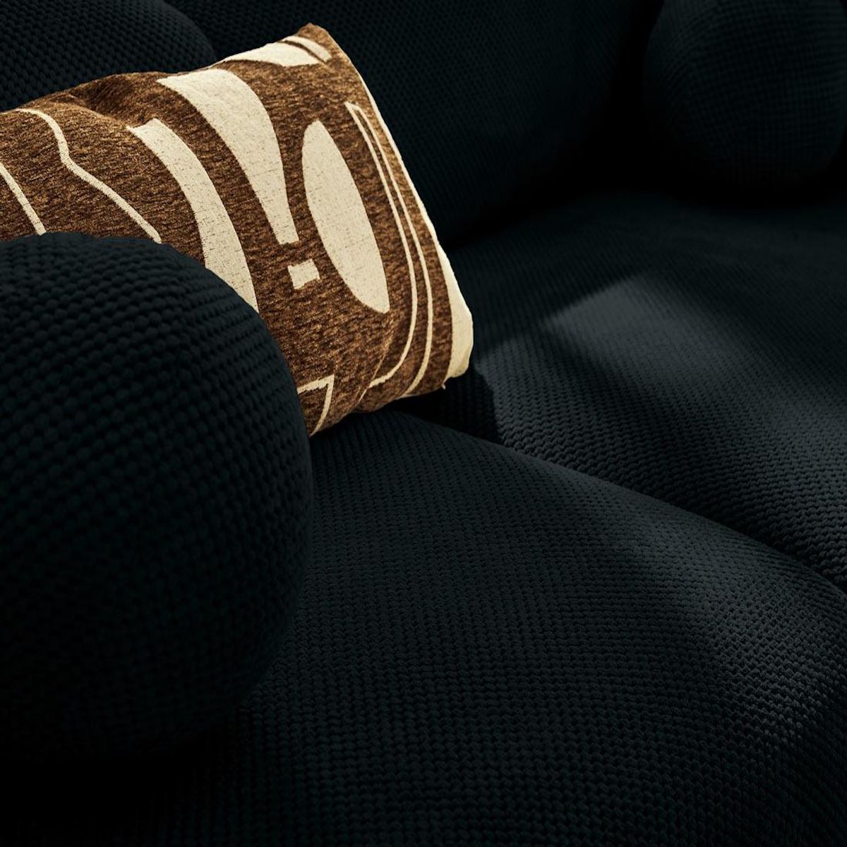 LISA DESIGN Charles - canapé droit 4 places en velours texturé