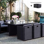 Voir la diapositive 4 : CONCEPT USINE MIAMI - Salon de jardin 6 places noir-gris + housse de protection MIAMI