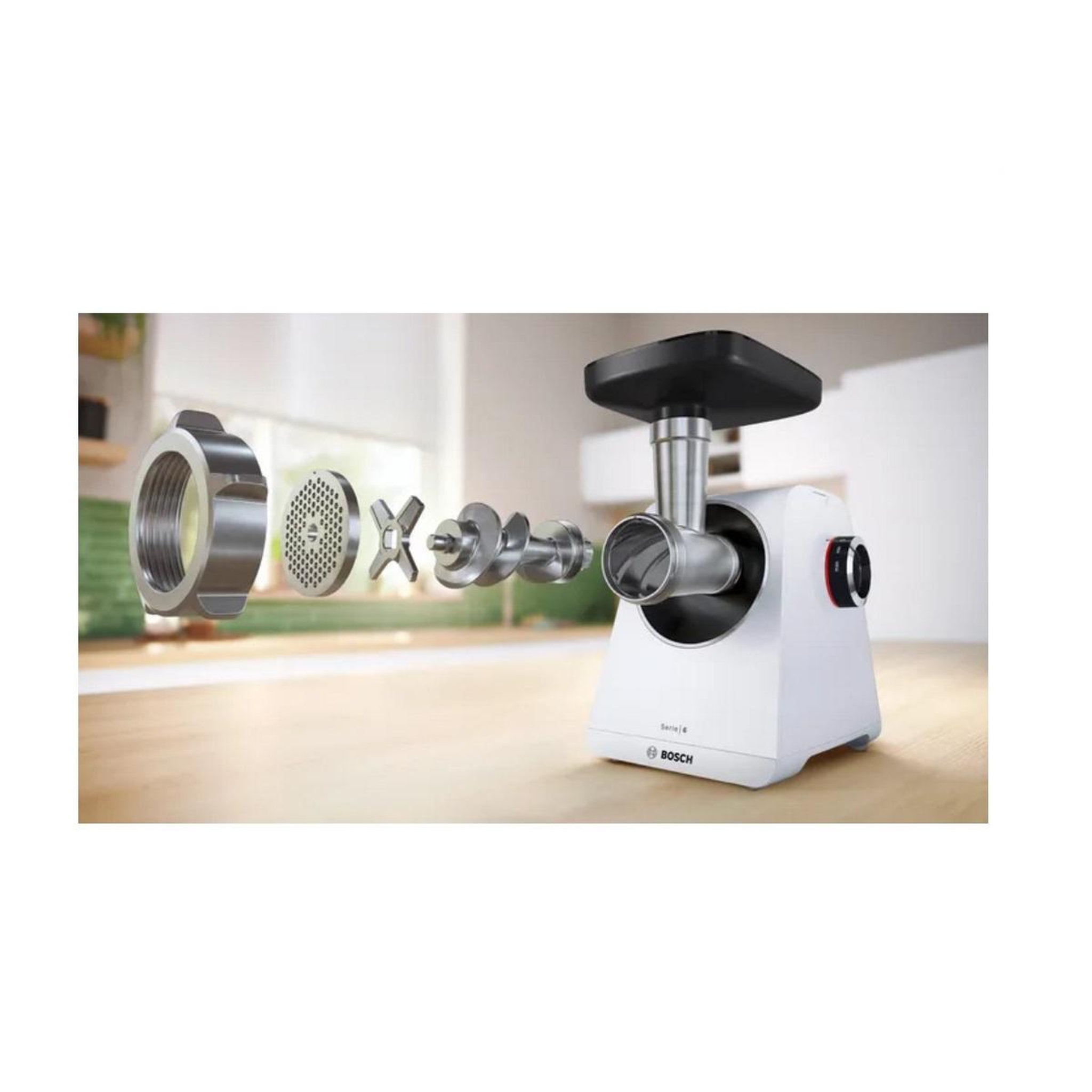 Voir la diapositive 3 : BOSCH Hachoir à viande 500w blanc - MFWS607W