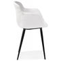 Voir la diapositive 3 : Paris Prix Chaise Design en Tissu Bouclé  Valarie  80cm Blanc