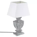 ATMOSPHERA Lampe Patine en bois - H. 50 cm. - Gris