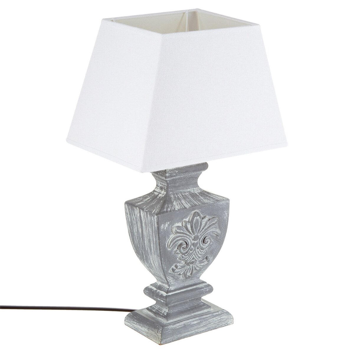 ATMOSPHERA Lampe Patine en bois - H. 50 cm. - Gris