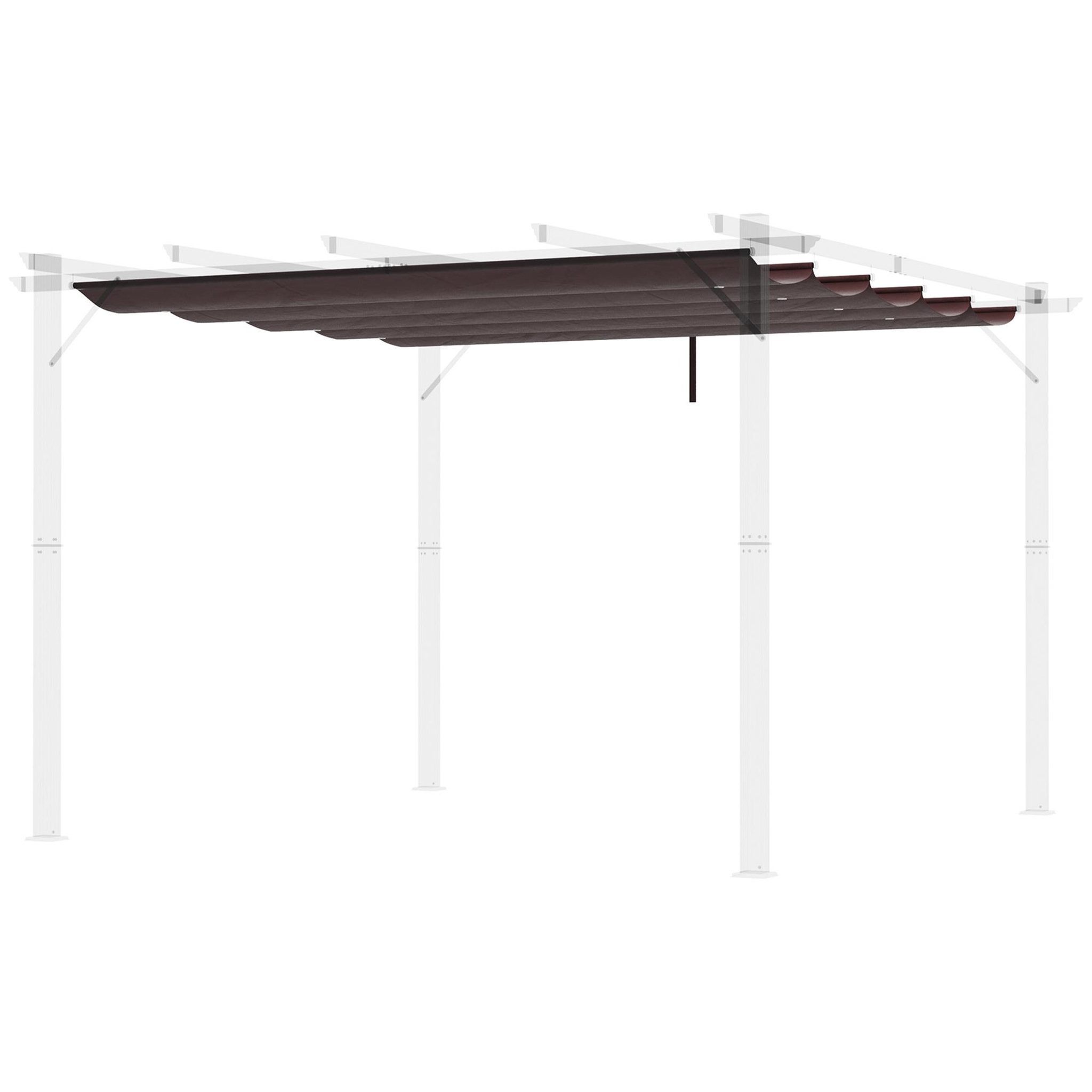 OUTSUNNY Toile de rechange pour pergola rétractable 3 x 3 m polyester haute densité 180 g/m² imperméabilisé chocolat