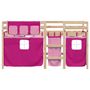 Voir la diapositive 4 : VIDAXL Lit mezzanine enfants avec rideaux sans matelas rose 90x200cm