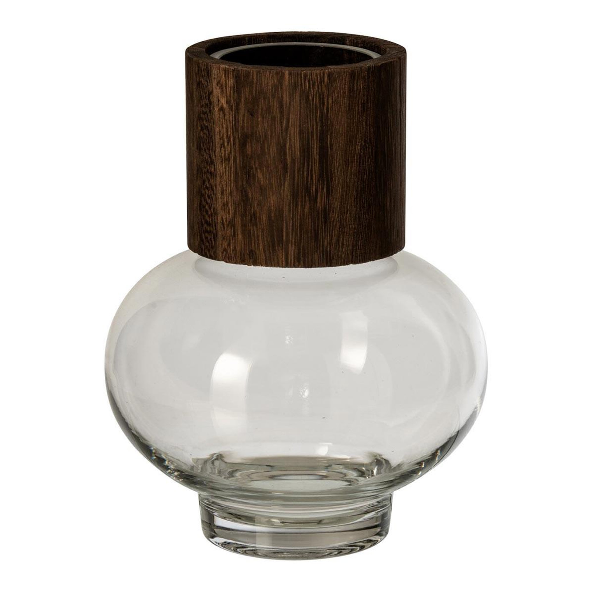 J-LINE Vase design en verre  nadia  22cm marron