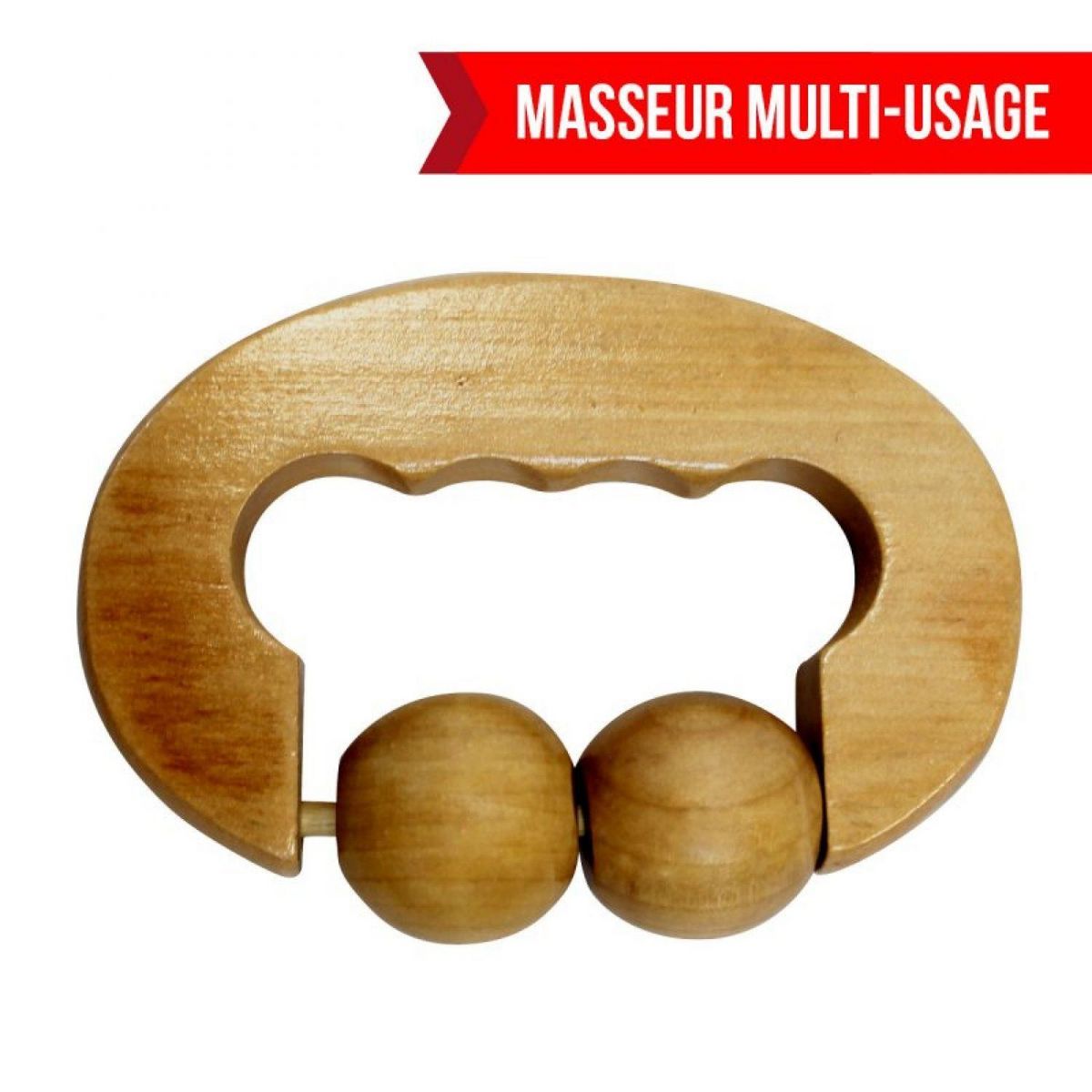 VIVEZEN Kit de massage 4 pièces, rouleau en bois pour le dos, la tête, les pieds et multi-usage