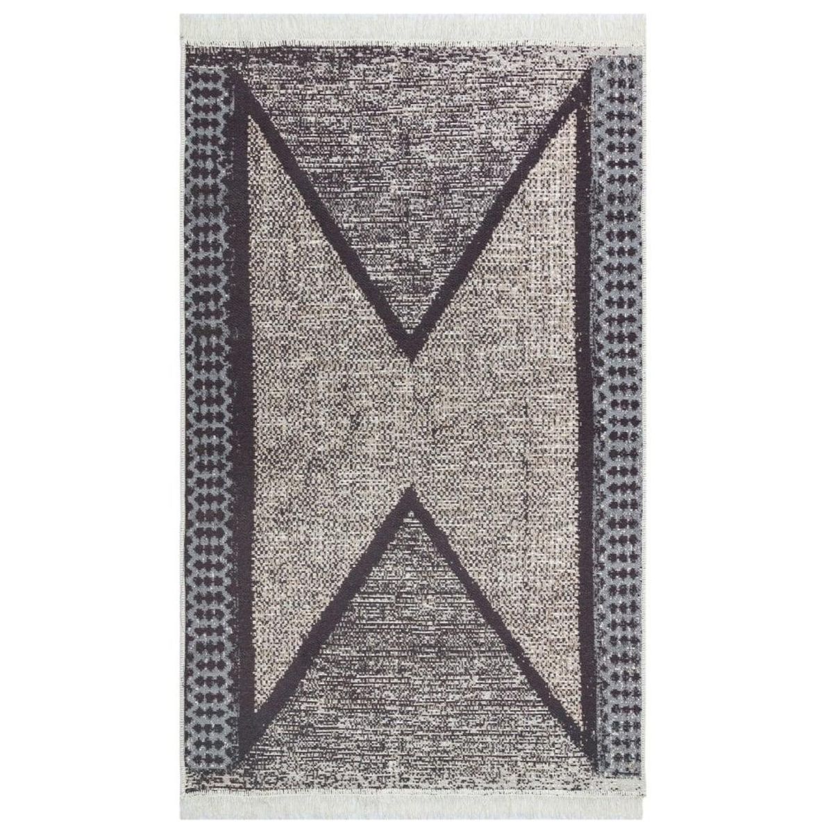 VIDAXL Tapis Noir et gris 160x230 cm Coton