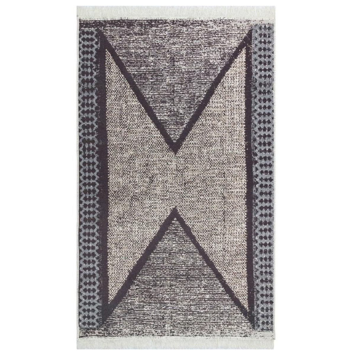 VIDAXL Tapis Noir et gris 160x230 cm Coton