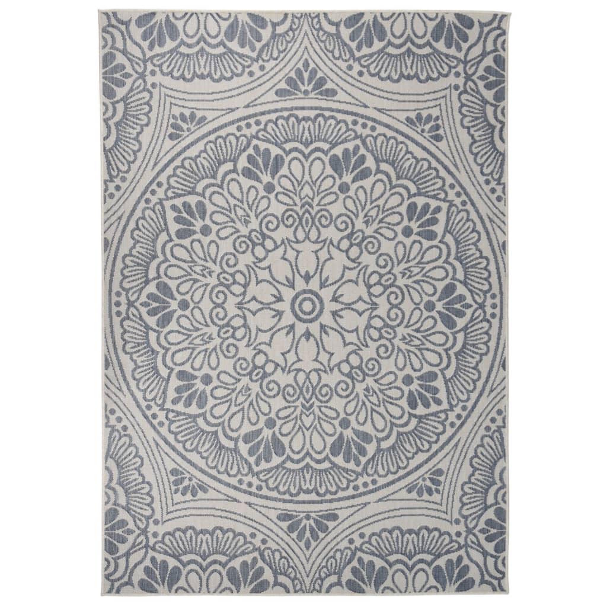 Voir la diapositive 1 : VIDAXL Tapis a tissage plat d'exterieur 160x230 cm Motif bleu