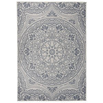 VIDAXL Tapis a tissage plat d'exterieur 160x230 cm Motif bleu