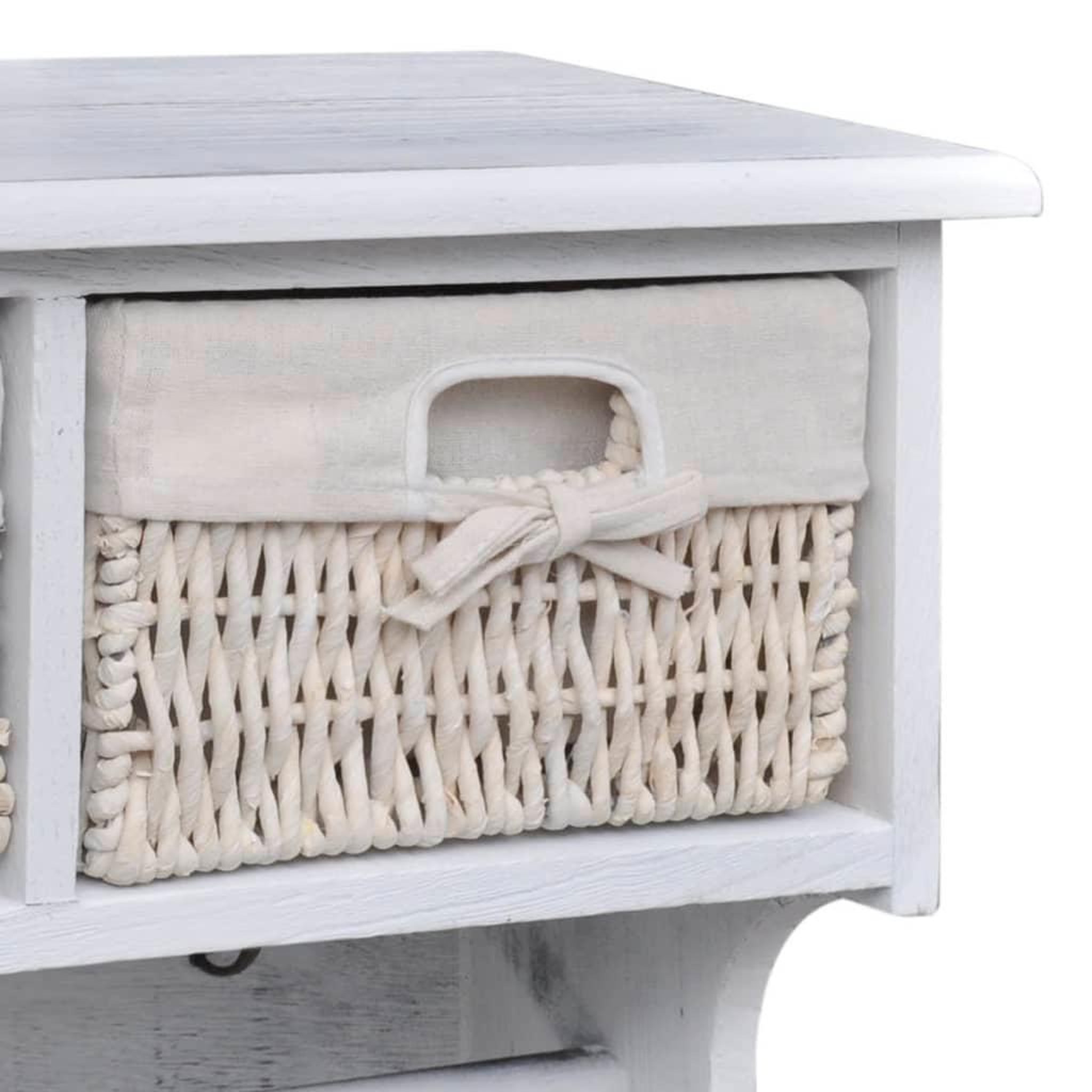 Voir la diapositive 3 : VIDAXL Porte-manteau Blanc 60x23,5x33 cm Bois de Paulownia