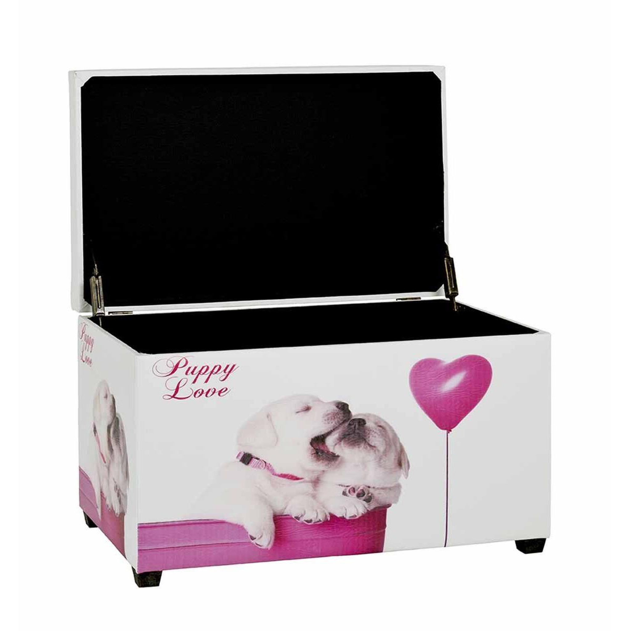 Voir la diapositive 2 : Paris Prix Coffre de rangement vintage  puppy  65cm blanc
