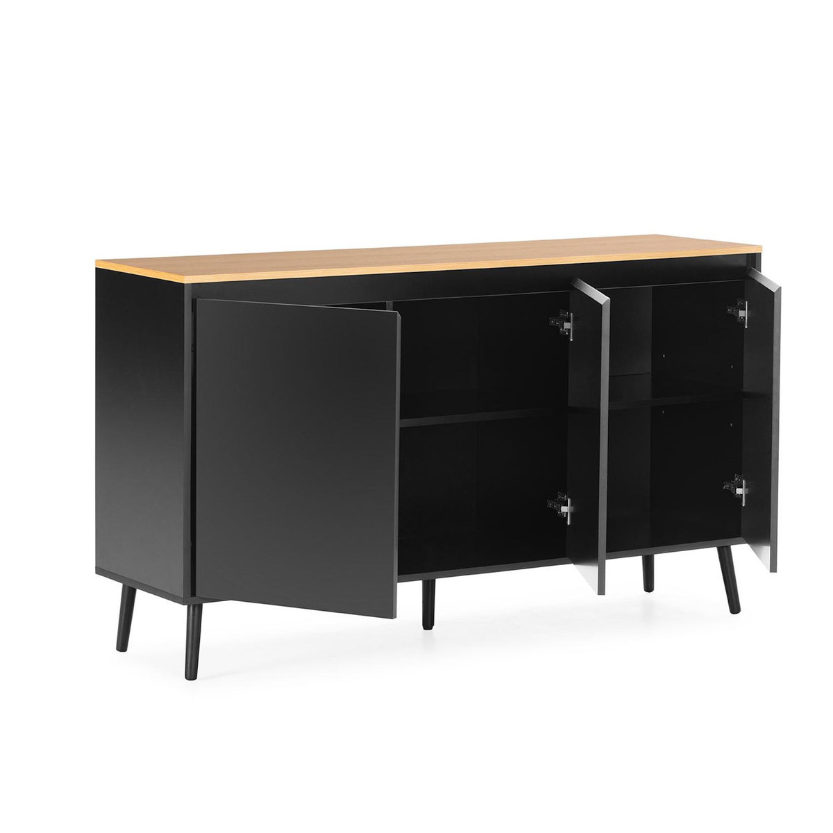 VS VENTA-STOCK Buffet Desi 3 portes couleur Noir
