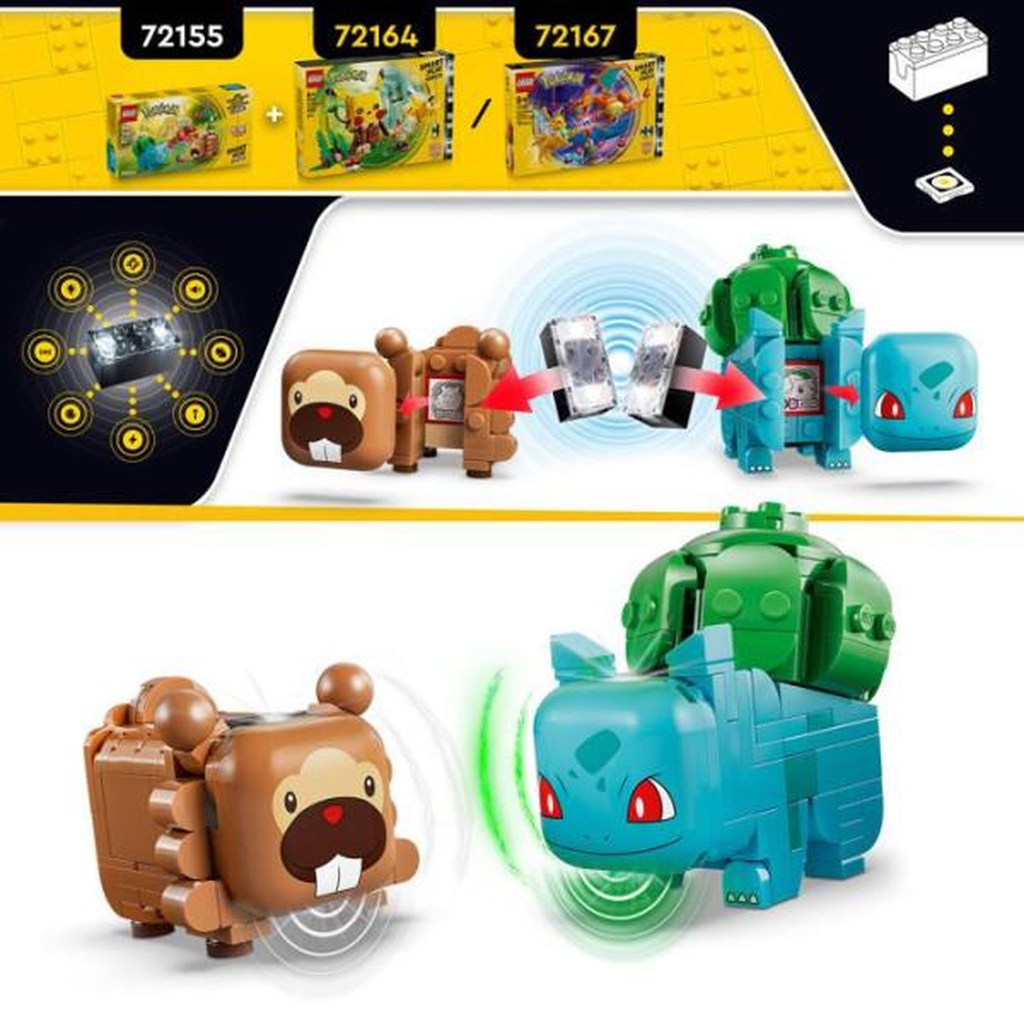 Voir la diapositive 3 : LEGO LEGO Pokémon 72155 - Set de construction compatible SMART Play™ - Bulbizarre et Keunotor, Délice de baies - Des 7 ans