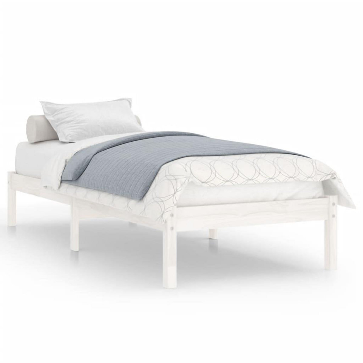 VIDAXL Cadre de lit sans matelas blanc bois massif 90x200 cm