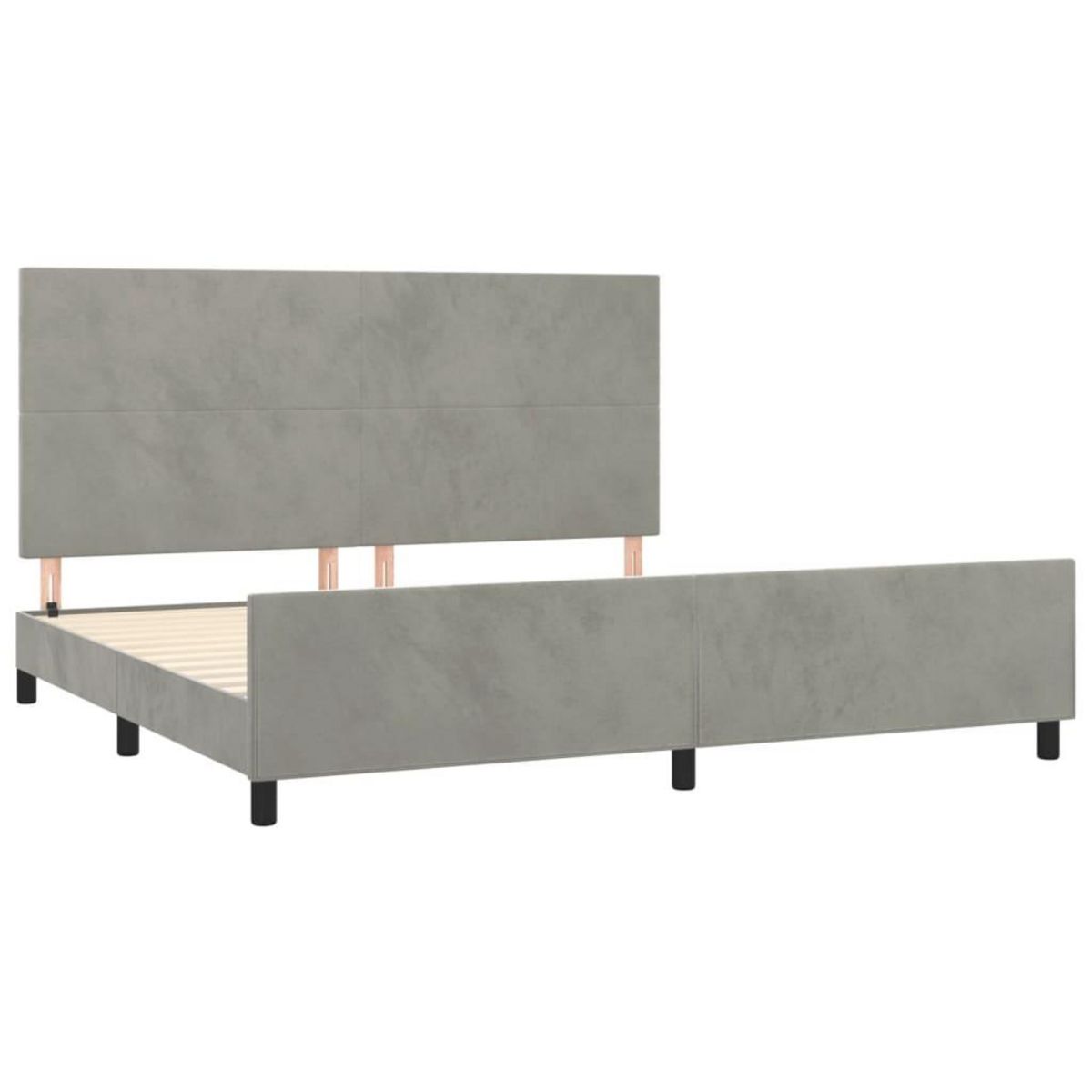 VIDAXL Cadre de lit sans matelas gris clair 200x200 cm velours
