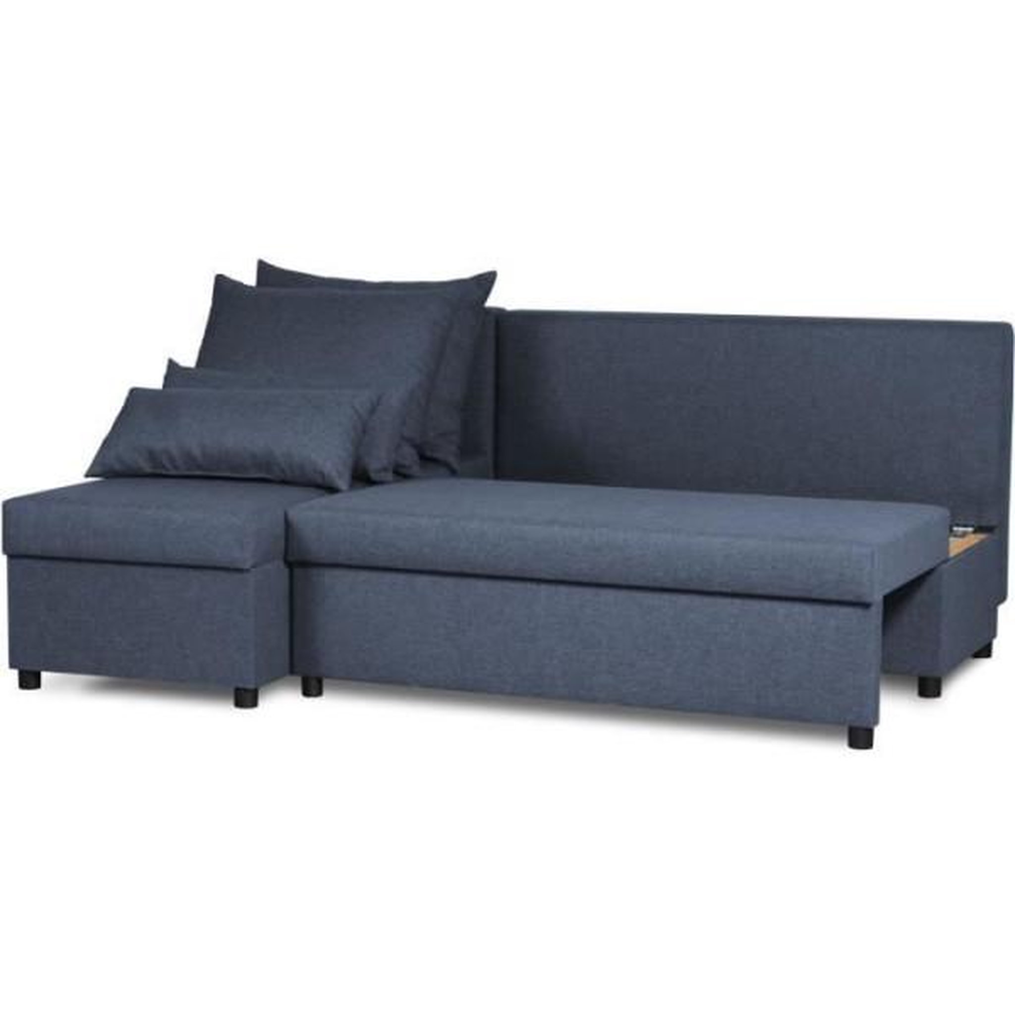 Voir la diapositive 3 : MARKET24 Canapé d'angle réversible – Tissu Bleu – L 192 x P 143 x H 79 cm – JOSS - Fabriqué en Ukraine