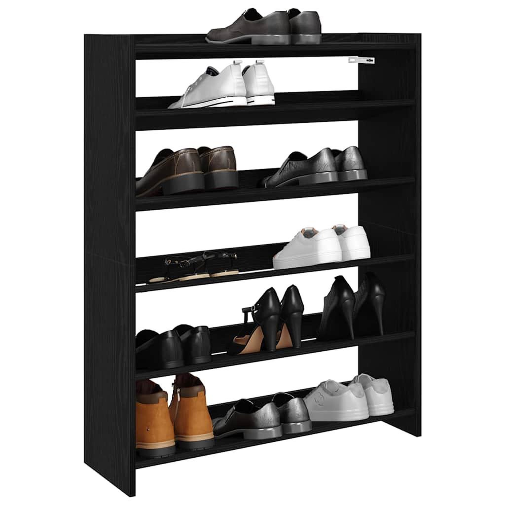 VIDAXL Etagere a chaussures noir 80x25x100 cm bois d'ingenierie