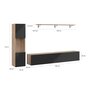 Voir la diapositive 5 : ID MARKET Ensemble meuble TV 180 cm avec colonne et étagère ELIO bois et noir