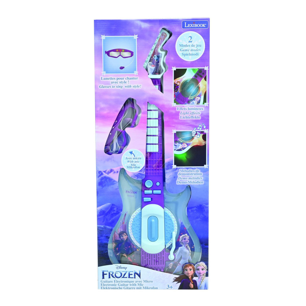 Lexibook Guitare Électronique Lumineuse avec lunettes et micro Reine des Neiges