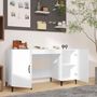 Voir la diapositive 3 : VIDAXL Bureau Blanc brillant 140x50x75 cm Bois d'ingenierie