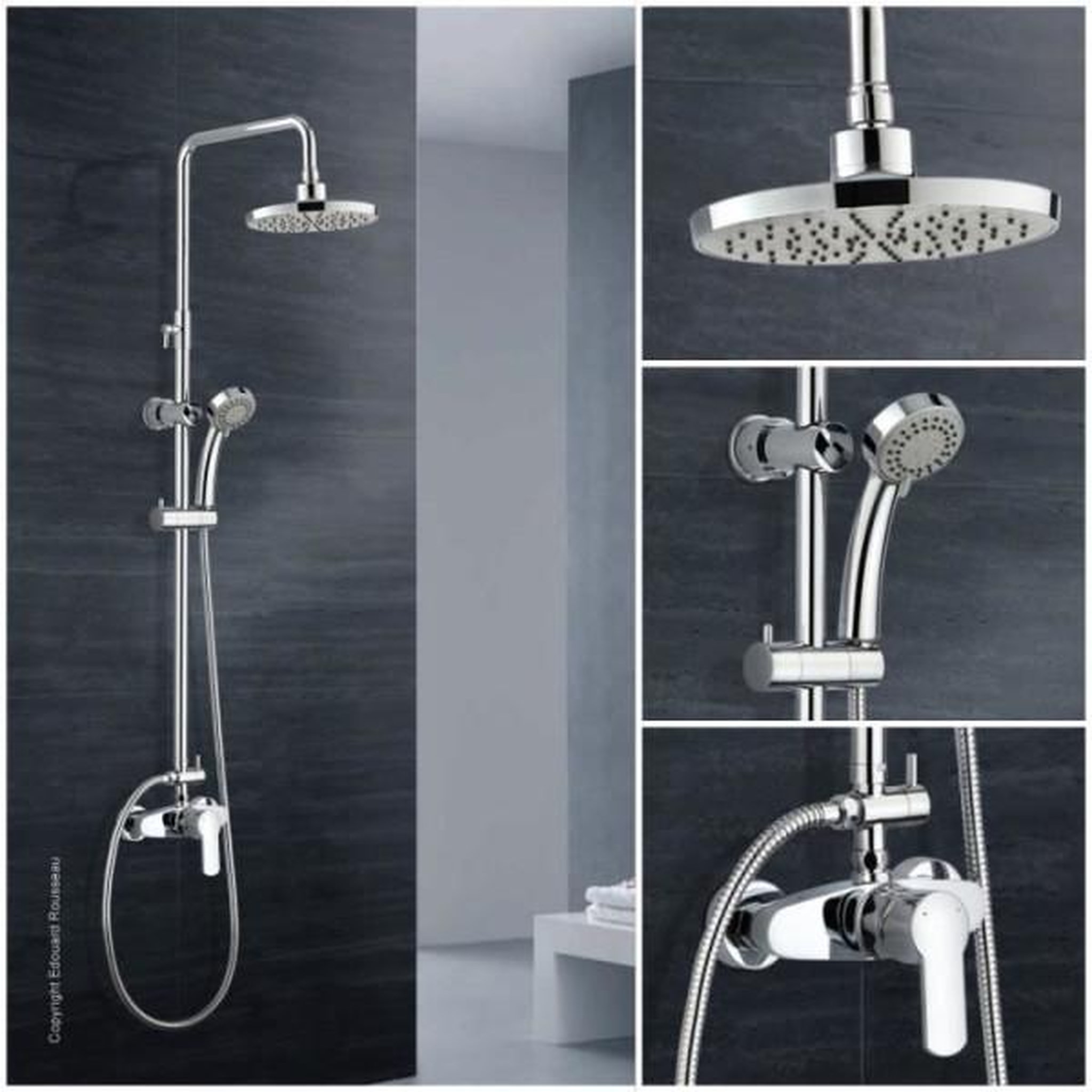 Voir la diapositive 2 : ROUSSEAU Rousseau colonne de douche avec robinet mitigeur mécanique shenti chrome