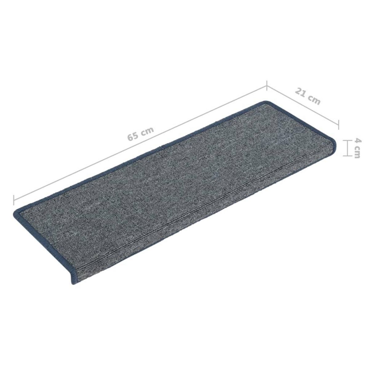 VIDAXL Tapis d'escalier 15 pcs 65x21x4 cm Violet et bleu