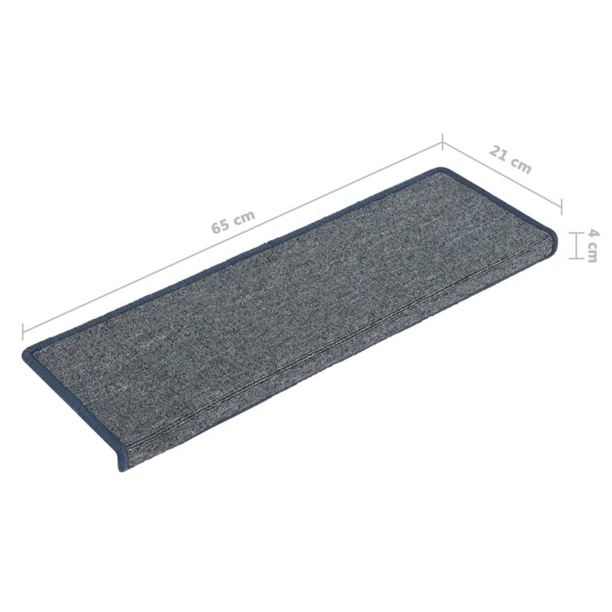 VIDAXL Tapis d'escalier 15 pcs 65x21x4 cm Violet et bleu