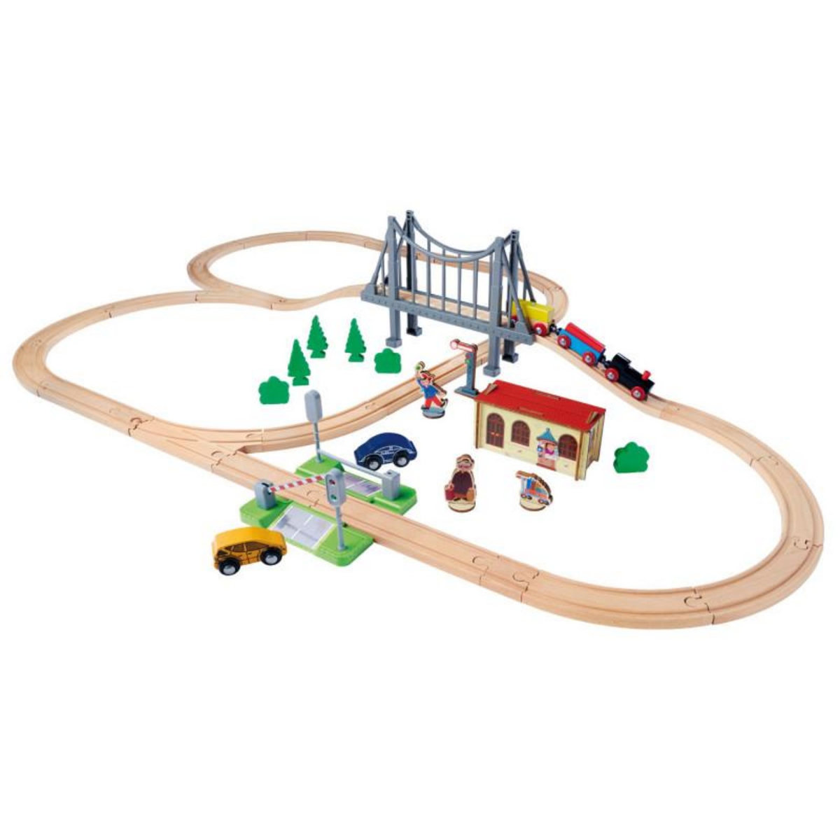 Eichhorn Eichhorn Train Track with Bridge Playset, 55dlg. 100006204