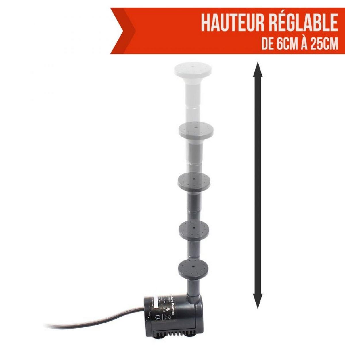 LINXOR Pompe à eau solaire pour fontaine, bassin ou jardin avec câble de 5m