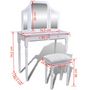 Voir la diapositive 6 : VIDAXL Coiffeuse avec miroir et tabouret 2 tiroirs Blanc