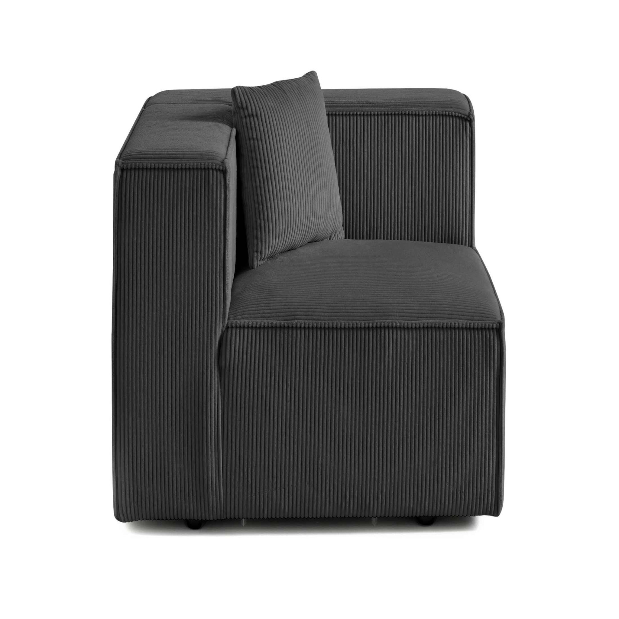 Voir la diapositive 6 : LISA DESIGN Arty - module d'assise droit - en velours côtelé