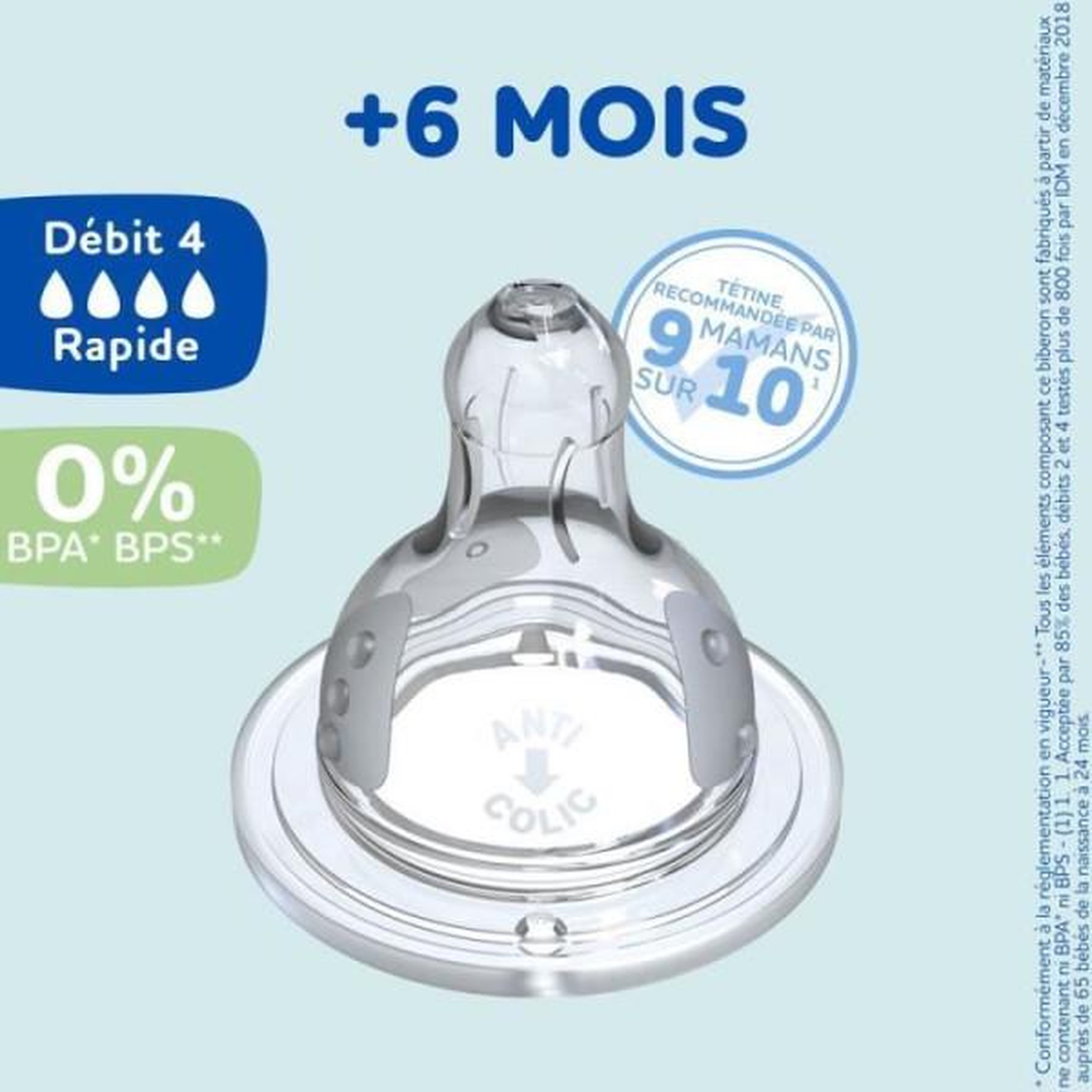 Voir la diapositive 3 : DODIE Lot de 4 tétines rondes DODIE Initiation - Débit 4