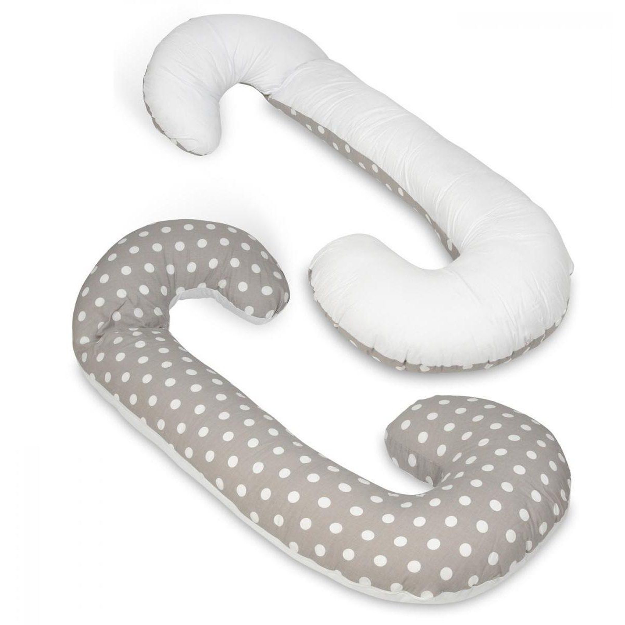 VELINDA Coussin usages multiples pois sur fond gris – blanc