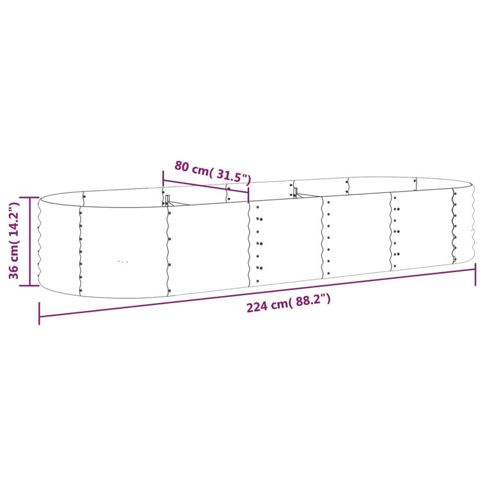 Voir la diapositive 6 : VIDAXL Lit sureleve de jardin Acier enduit de poudre Argente
