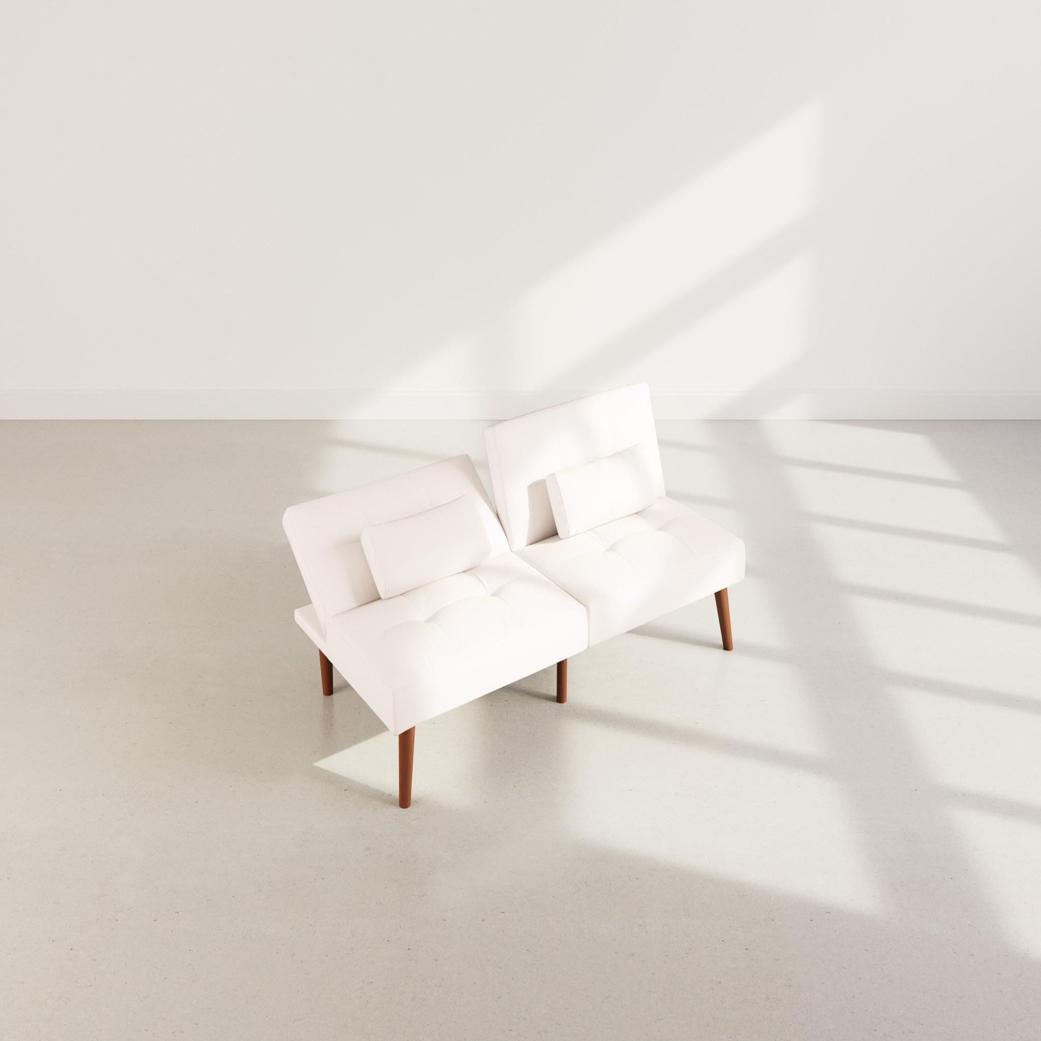 Voir la diapositive 2 : BEST MOBILIER Philae - canapé convertible clic-clac 2 places - en simili