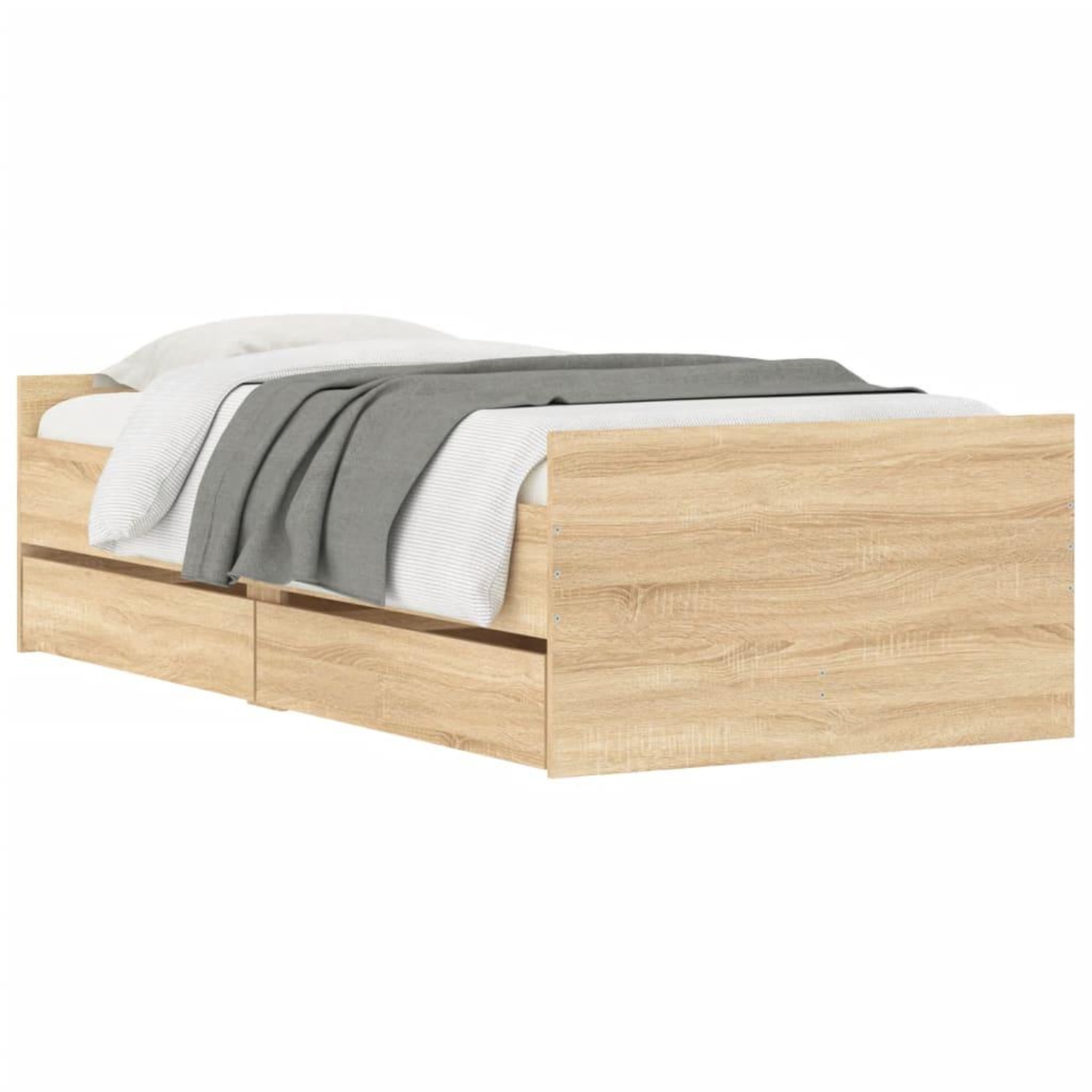 Voir la diapositive 3 : VIDAXL Cadre de lit avec tiroirs sans matelas chene sonoma 90x200 cm